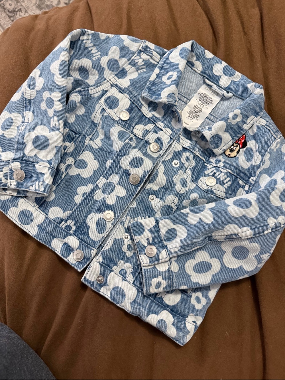 Toddler Blue Floral Denim Jacket